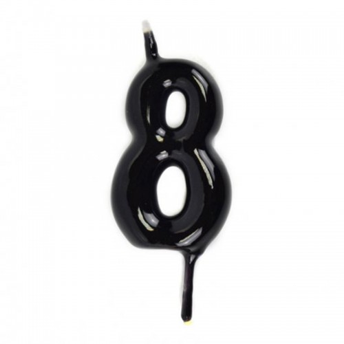 Vela Número 8 Preto